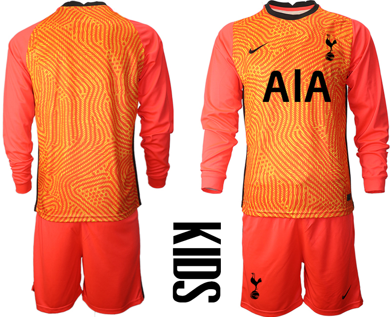 2021 Tottenham Hotspur red goalkeeper long sleeve youth soccer jerseys->youth soccer jersey->Youth Jersey